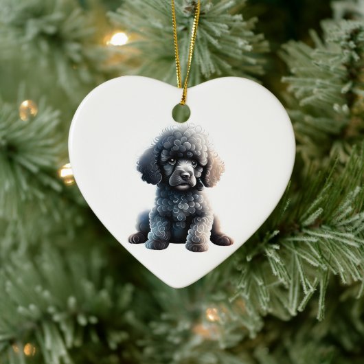 Gepersonaliseerde standaard Poedel Puppy Keramisch Ornament (Boom)