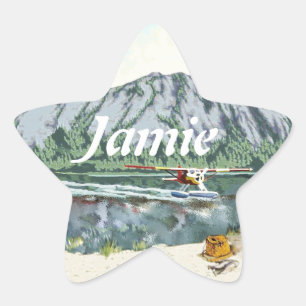 Gepersonaliseerde Star Alaskan Struik People Plane Ster Sticker