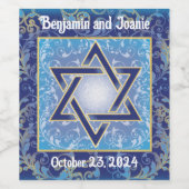 Gepersonaliseerde Star of David Wijnlabel Custom Wijn Etiket (Enkel label)