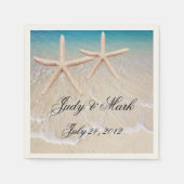 Gepersonaliseerde Starfish Beach bruiloft papieren Servet (Voorkant)