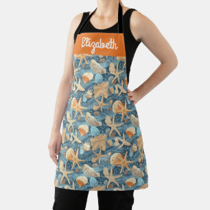 Gepersonaliseerde Starfish Shell Shoreline Chef's  Schort