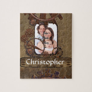 Gepersonaliseerde steampunk foto template legpuzzel