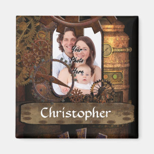 Gepersonaliseerde steampunk machines magneet
