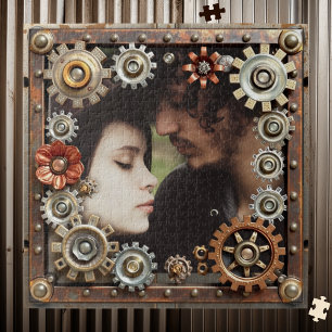 Gepersonaliseerde Steampunk Romantische Foto Legpuzzel