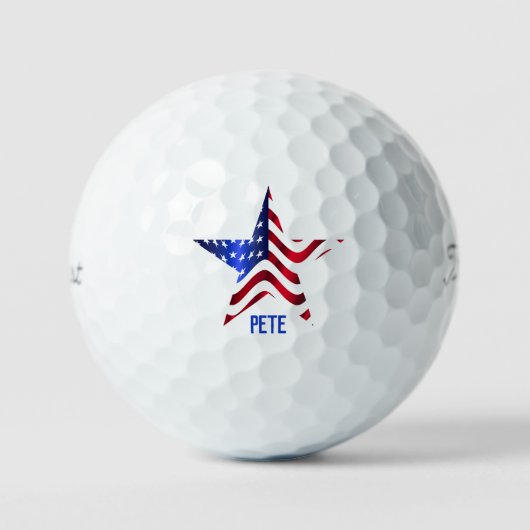 Gepersonaliseerde sterren & strepen Golf Ball Golfballen (Voorkant)