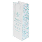 Gepersonaliseerde stervisblauwe bruiloft gunt wijn wijn cadeautas (Voorkant Gekanteld)