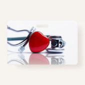 Gepersonaliseerde stethoscoop en hart badge (Achterkant)