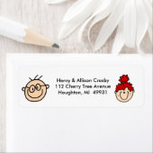 Gepersonaliseerde Stick Figuur Adresetiketten Etiket (Insitu)