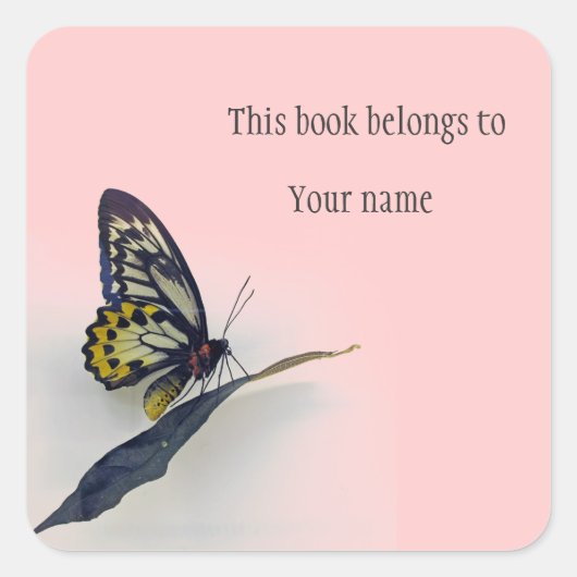 Gepersonaliseerde Sticker Boekplaat Butterfly (Voorkant)