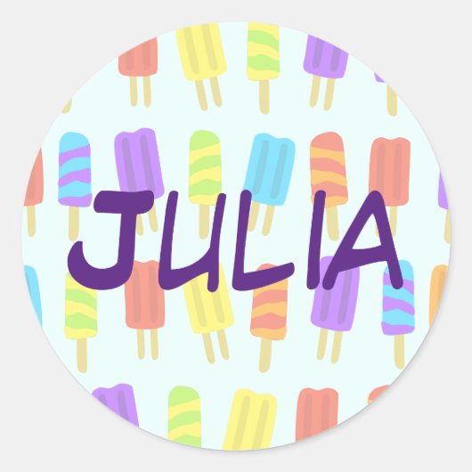 Gepersonaliseerde Sticker met Popsicle Pattern (Voorkant)