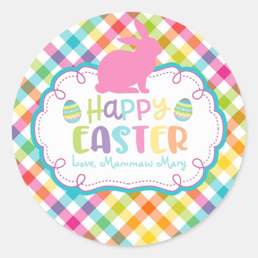 gepersonaliseerde sticker voor Happy Easter (Voorkant)