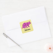 Gepersonaliseerde Stickers met roze dinosaurus voo (Envelop)