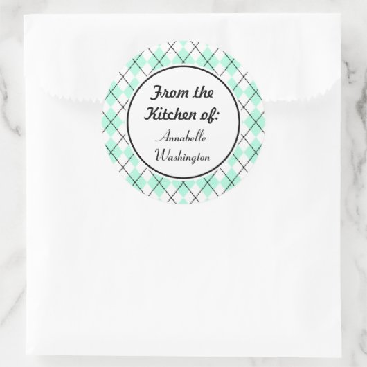 Gepersonaliseerde Stickers Mint Kitchen (Tas)