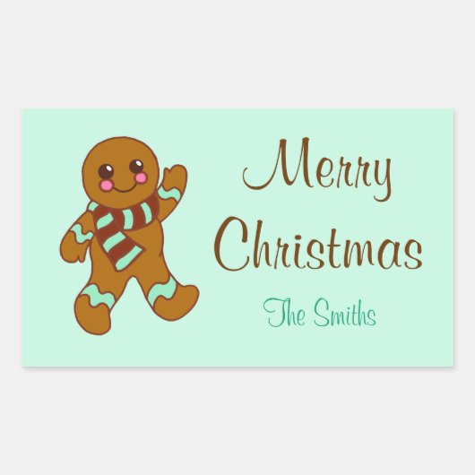 Gepersonaliseerde Stickers van Mint Gingerbrood (Voorkant)