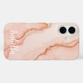 Gepersonaliseerde Stijlvolle Roze Marmer Modern Case-Mate iPhone Case (Achterkant (horizontaal))