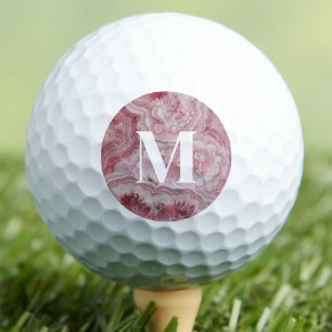 Gepersonaliseerde Stijlvolle Roze Monogram Golfballen