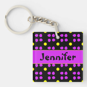 Gepersonaliseerde Stippen patroon Sleutelhanger