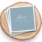 Gepersonaliseerde stoffige blauwe bruiloft servett servet