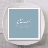 Gepersonaliseerde stoffige blauwe bruiloft servett servet