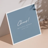 Gepersonaliseerde stoffige blauwe bruiloft servett servet