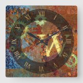 Gepersonaliseerde stoomponsklokken vierkante klok (Voorkant)