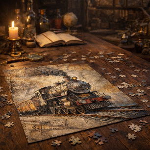 Gepersonaliseerde stoomtrein treincadeau legpuzzel