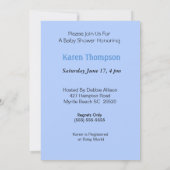 Gepersonaliseerde Stork Baby Jongen Douche Uitnodi Kaart (Achterkant)