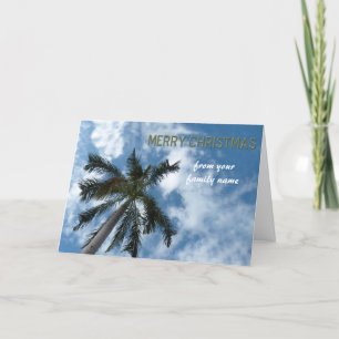 Gepersonaliseerde Strand Kerst Kaart met Palmboom