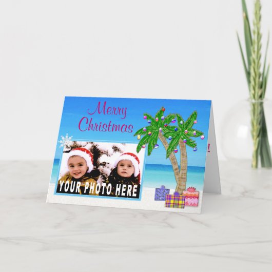 Gepersonaliseerde strand thema FOTO Kerst Kaarten (Voorkant)