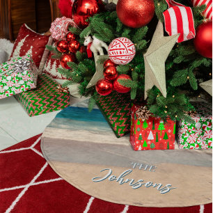 Gepersonaliseerde Strandfoto Ocean Blue Schilderac Kerstboom Rok