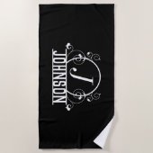 Gepersonaliseerde strandhanddoek Aangepaste naam B Strandlaken (Voorkant)