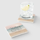 Gepersonaliseerde strandjassen stenen onderzetter (Zijkant)