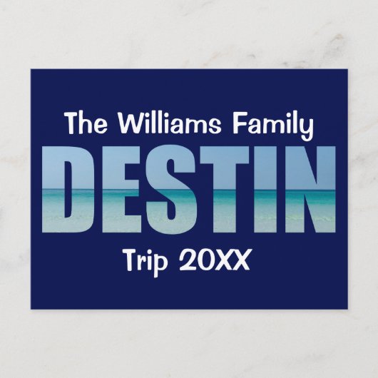 Gepersonaliseerde Strandreis Destin Cool Ocean Briefkaart (Voorkant)