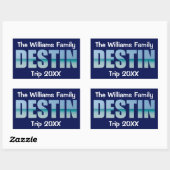 Gepersonaliseerde Strandreis Destin Cool Ocean Rechthoekige Sticker (Vel)