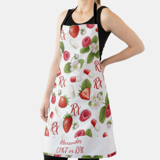 Gepersonaliseerde Strawberry & Capsule Apotheek Schort