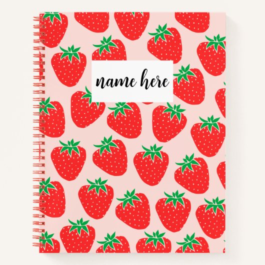 Gepersonaliseerde Strawberry Checklist Notitieboek (Voorkant)