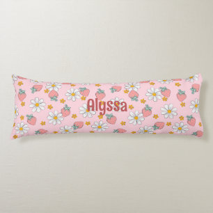 Gepersonaliseerde Strawberry en Daisy Patroon comf Lichaamskussen