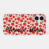 Gepersonaliseerde Strawberry Fun iPhone 16 Glossy iPhone 16 Hoesje (Achterkant horizontaal)