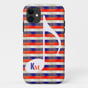 gepersonaliseerde strepen voor muzieknotities iPhone 11 hoesje
