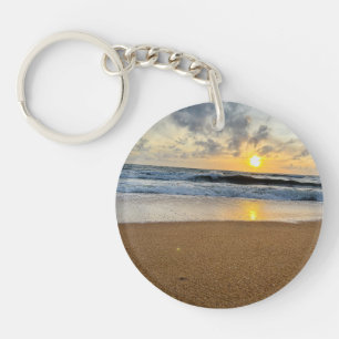 Gepersonaliseerde Sun Rice strand tropische zand o Sleutelhanger