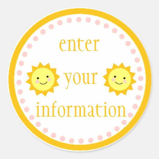 Gepersonaliseerde Sunshine Sticker (Voorkant)