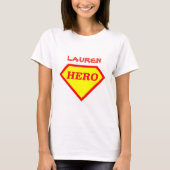 Gepersonaliseerde Super Hero-dames T-Shirt (Voorkant)