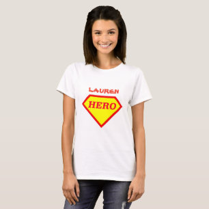 Gepersonaliseerde Super Hero-dames T-Shirt