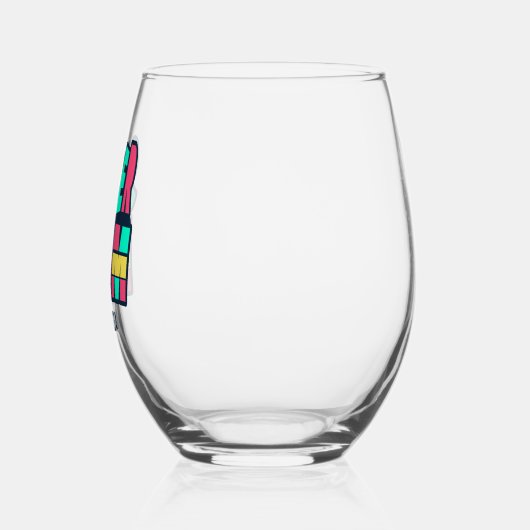 Gepersonaliseerde Super Mam Naam Moederdag Wijnglas Zonder Voet (Links)