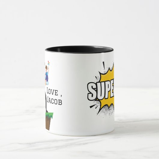 Gepersonaliseerde super vader / vader met zijn zoo mok (Midden)