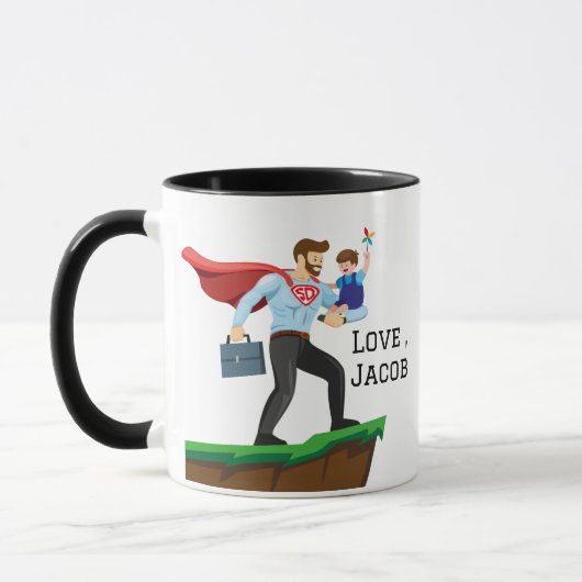 Gepersonaliseerde super vader / vader met zijn zoo mok (Links)