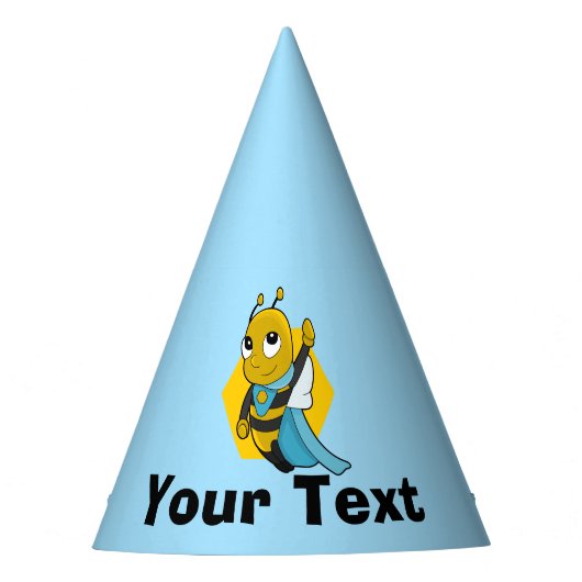 Gepersonaliseerde Superhero Bee cartoon Party Pet Feesthoedjes (Voorkant)