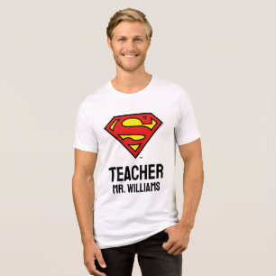 Gepersonaliseerde Superman-Logo Tri-Blend Shirt