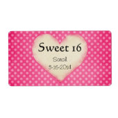 Gepersonaliseerde Sweet 16 Label Sjabloon (Voorkant)
