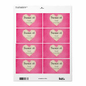 Gepersonaliseerde Sweet 16 Label Sjabloon (Full Sheet)
